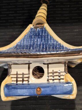 Louisville Stoneware Pagoda Ceramic Asian Style Birdhouse Pattern Made in USA